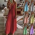 thumbnail image 1 of Gspmoly Robe d'Été, Camisole Décontractée Sans Manches pour Femme à Col en V Imprimée, Robe Longue Maxi Débardeur, Robes de Cocktail, Offres Prime, 1 of 3