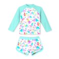 thumbnail image 3 of Kid Girls Rash Guard Bathing Suits Cute Long Sleeve Sun Protection Girls Summer Swimsuit 8-9 Years, 3 of 3