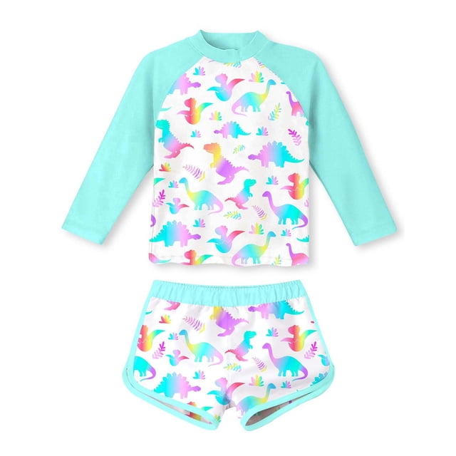 Girls Swimsuit 2 Piece Summer Tankini Bathing Suit Ruffle Floral Pattern Bathing Suit for Teens 14-15 Years