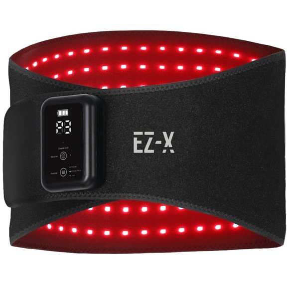 EZ-X Red Light Belt - Wireless Red and Infrared LED Light Waist Wrap with Vibration Massage- 315 LEDs- 660nm 850nm
