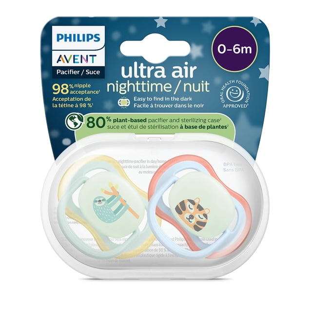 Philips Avent Ultra Air Pacifier 0-6m Sloth/Sleeping Tiger