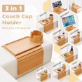 thumbnail image 3 of Couch Cup Holder Tray in Large Couch Arm Table Bamboo Sofa Clip on Tray Table with Ratated Phone Holder for Couch Armrest Tray for Drink Snacks Remote Phone, 3 of 6
