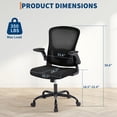 thumbnail image 3 of Ergonomic Mesh Office Chair – Adjustable Lumbar Support, Turn over-Up Arms, High Back Swivel Desk Chair, Comfortable Rolling Executive Task Chair for Home Office or Study – Black Frame Black Net, 3 of 8