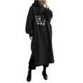thumbnail image 2 of EGNMCR Robes de Fête pour Femmes Mode Femmes Imprimé Ample à Capuche Confortable Robe à Manches Longues, 2 of 4