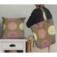 thumbnail image 5 of Soimoi Brown polyester Crepe Fabric Dot & Pie Food Print Sewing Fabric Yard 52 Inch Wide, 5 of 5