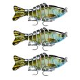 thumbnail image 4 of Lot de 3 Leurres de Pêche Eau Salée Appâts Réutilisables avec Perle Attraction Extérieure Swimbaits Artificiels Crankbait 10cm Type 9, 4 of 8