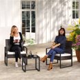 thumbnail image 2 of Ensemble de Café en Rotin pour Patio 3 Pcs Ensemble de Chaises et Table de Jardin Extérieur, 2 of 10