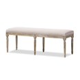 thumbnail image 1 of Baxton Studio Banc Clairette en Beige et Marron, 1 of 6
