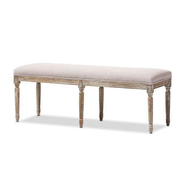 Baxton Studio Banc Clairette en Beige et Marron