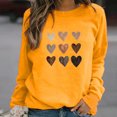 thumbnail image 1 of Aboser Chandails Molletonnés à Enfiler pour Femmes de la Saint-Valentin, Chandails à Imprimé de Cœur, Hauts Chandail, Manches Longues, Col Rond, Chemises, Blouse Ample Mode, Chandail Molletonné pour Adolescentes, 1 of 6