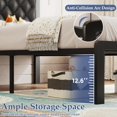 thumbnail image 4 of Homall Twin Size Bed Frame with Headboard PU Leather Upholstered Bed Frame Platform,All Metal Slats Support Platform Bed Frame with Storage Space,Easy Assembly,Noise Free,No Box Spring Needed,Black, 4 of 7