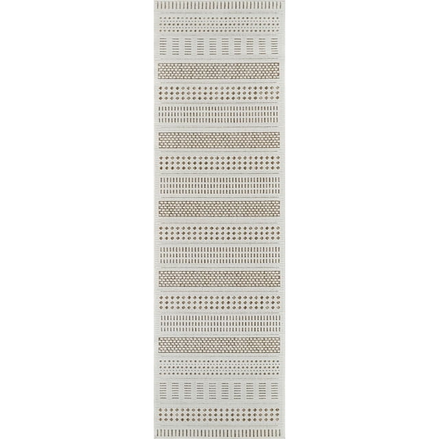 Rug Branch Maise Abstract Indoor Outdoor Area Rug, Beige Brown, Modern - Entryway, Hallway, Bathroom, and Kitchen