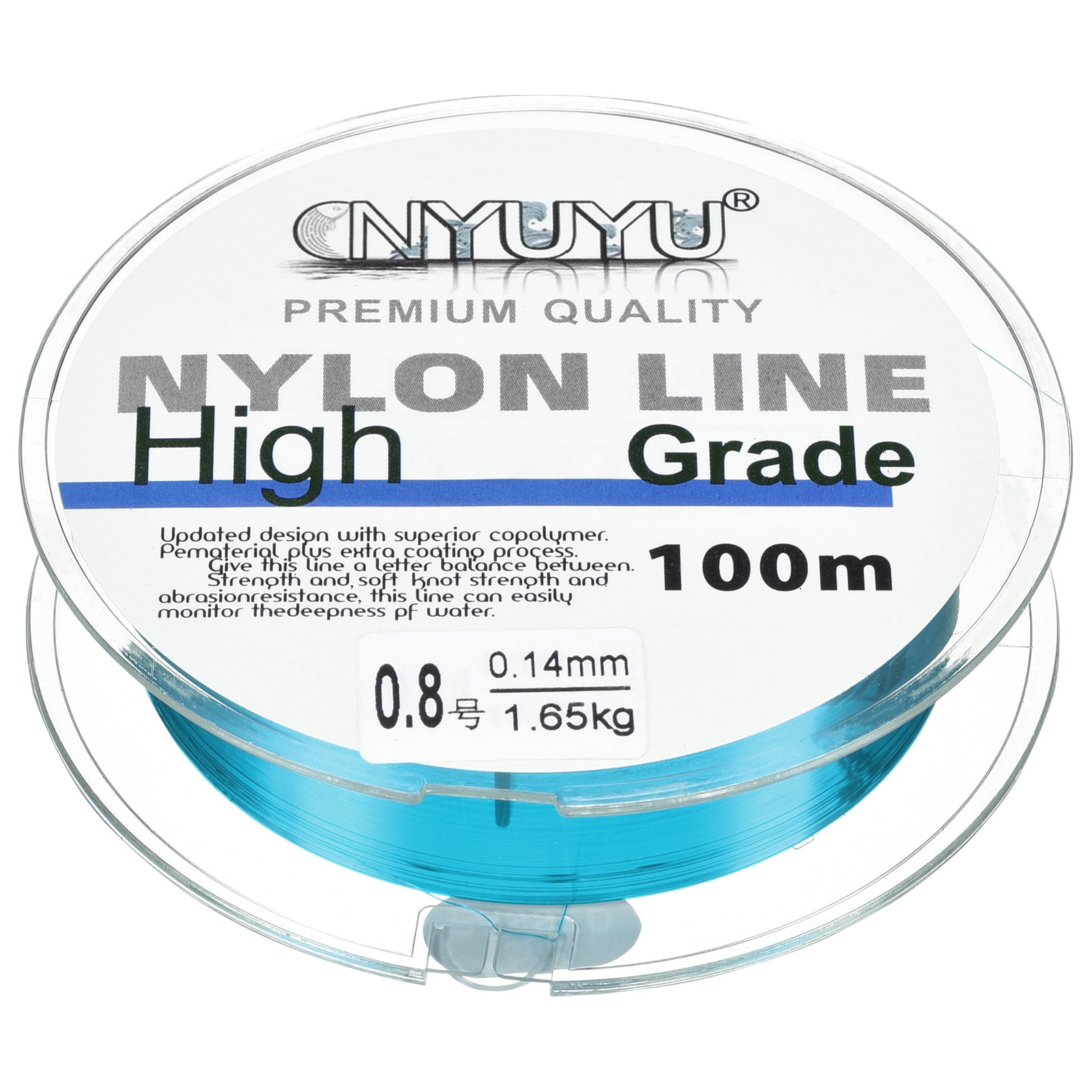 Uxcell 109Yard 3Lb Fluorocarbon Coated Monofilament Nylon Fishing Line Sea Blue