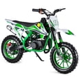 thumbnail image 1 of 49cc 2-Stroke Gas Power Motocross, Off Road Mini Motorcycle, Pocket Motorbike with Front Rear Disc Brakes (Green), 1 of 8