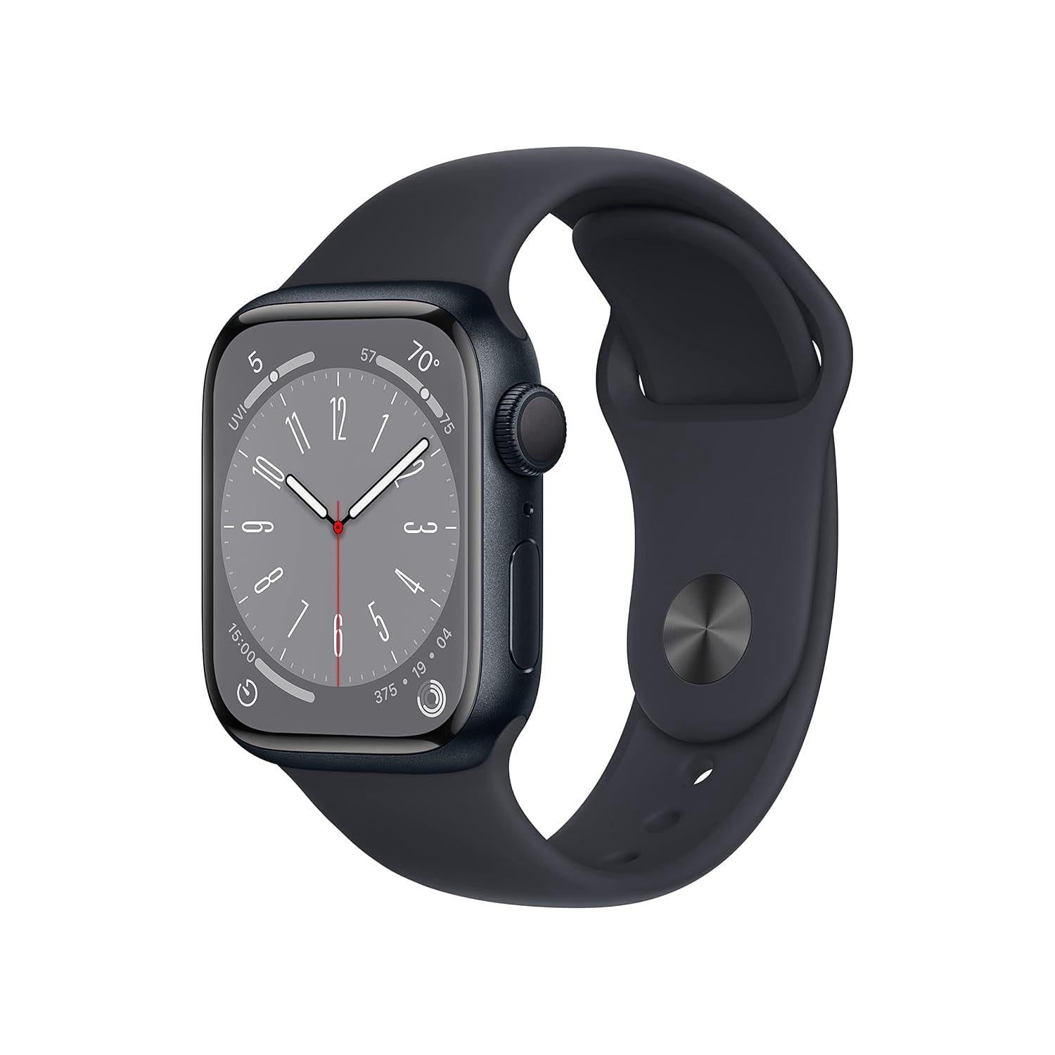 Restored Apple Watch Series 8 GPS 41mm Midnight Medium Large Band – S8 Chip, Health Sensors, Retina Display - Refurbished Good