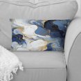 thumbnail image 1 of Designart "Patterned Celestial Elegance in Gold and Blue Marble III" Marble Throw Pillow - Glam Pillow For Couch - Insert And Pillows Covers For Living Room Decor, 1 of 5