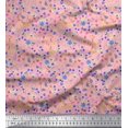thumbnail image 1 of Soimoi Pink Poly Georgette Fabric Leaves,Insect & Floral Artistic Decor Fabric Printed BTY 52 Inch Wide, 1 of 3