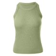 thumbnail image 4 of MIASHUI Camisole pour Femme Sans Manches Côtelée Chandail de Base Été Décontracté Sortie Vêtements, Vert, TG, 4 of 4