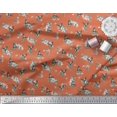 thumbnail image 2 of Soimoi polyester Crepe Fabric Leaves,White Floral & Hummingbird Printed Fabric 1 Yards 42 Inch Wide, 2 of 3