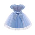 thumbnail image 2 of EGNMCR Vêtements pour Bébé Fille Jupe Longue Bébé Fille Robe de Performance Princesse Nœud Papillon Jupe Robe, 2 of 9