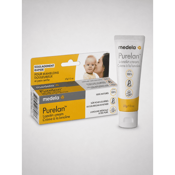 Medela Crème pour Mamelons à la Lanoline pour l'Allaitement, 100 % Entièrement Naturel, Ingrédient Unique, Nouveau Purelan