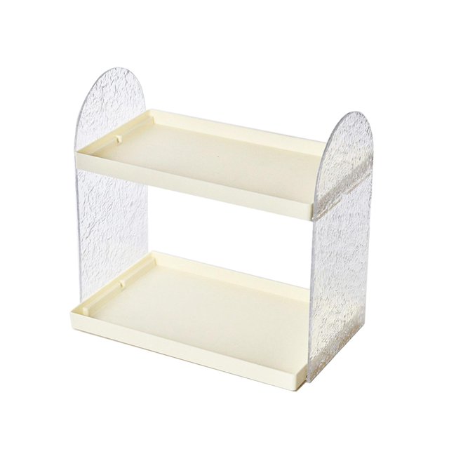 GROWTH TANK Étagère de Rangement de Bureau 2 Niveaux Support de Maquillage Transparent Jaune