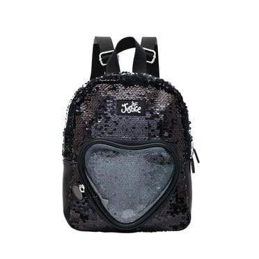 Justice sac à dos noir avec des paillettes