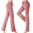thumbnail image 1 of AherBiu Sweatpants for Womens High Waisted Drawstring Slim Fitted Casual Trousers Fall Solid Color Workrout Yoga Pants, 1 of 9
