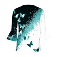 thumbnail image 5 of T-Shirt à Manches Courtes Imprimé Floral Top Dames Bleu L, 5 of 5
