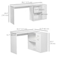 thumbnail image 3 of HOMCOM Bureau en L Table d'Ordinateur d'Angle avec Rangement pour Bureau à Domicile, 3 of 10