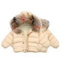 thumbnail image 2 of Kids Winter Jacket Winter Child Kids Solid Color Hoodie Zipper Coats Keep Warm Jacket Clothes, 2 of 5