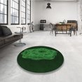 thumbnail image 4 of Ahgly Company Tapis d'Intérieur Lavables à la Machine, Carrés, Transitionnels, Verts, Tapis de Zone, 3 Pieds Carré, 4 of 7