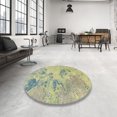 thumbnail image 3 of Ahgly Company Indoor Square Abstract Khaki Green Abstract Area Rugs, 3' Square, 3 of 6