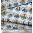 thumbnail image 2 of Soimoi Georgette Viscose Fabric Frame,Jug & Flower Pot Patchwork Print Fabric by The Yard 42 Inch Wide, 2 of 3
