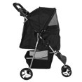 thumbnail image 3 of Foldable Breathable Pet Stroller with Storage Basket, Cup Holder, for Outdoor, Visible Mesh, 3 of 7