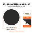 thumbnail image 2 of KFFKFF Surface de Saut pour Trampoline, Convient à un Cadre de 14 Pi, Tapis de Rebond Polyvalent pour Trampoline Circulaire de 14 Pi, Matériau Renforcé Résistant au Soleil avec Dispositif à Ressort et Anneaux en V Robustes, 2 of 9