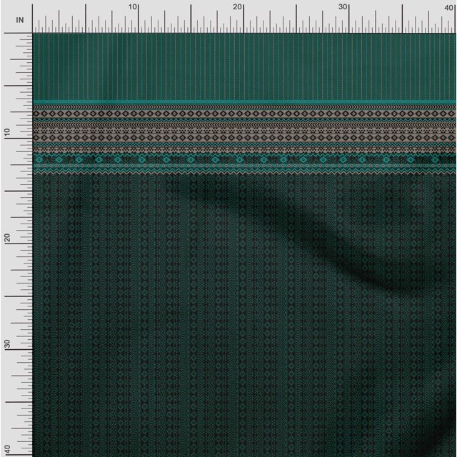 Soimoi Georgette Viscose Fabric Stripe & Aztec Panel Fabric Prints by Yard 42 Inch Wide