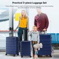 thumbnail image 2 of edx Ensembles de Bagages 3 Pcs, Valise Rigide 20/24/28 Pouces avec 4 Roues Doubles Pivotantes, Extensible et Cadenas TSA, Valise à Coque Rigide Légère à Roulettes, Bleu, 2 of 9