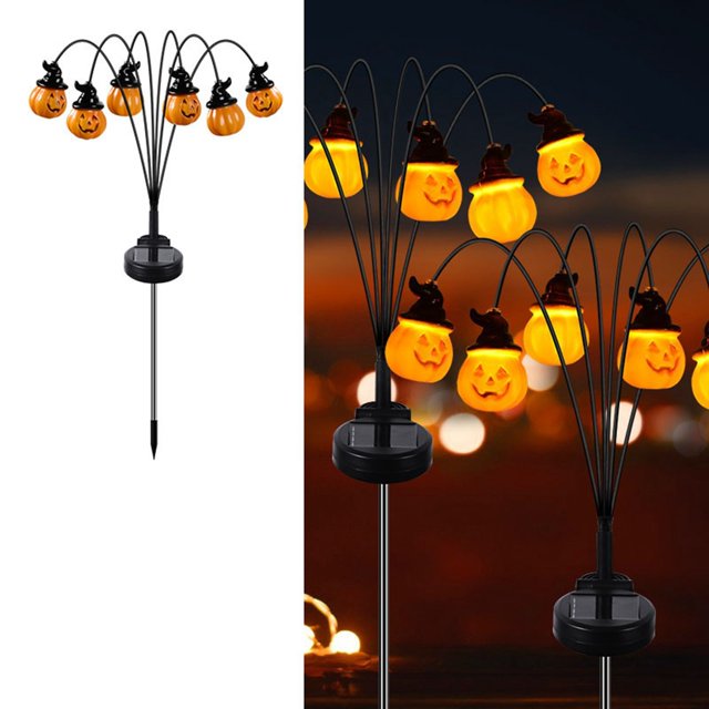Solar Garden Lights Halloween Yard Decoration Solar Powered Easy Installation Decorative Design Weather-Resistant Energy-Saving