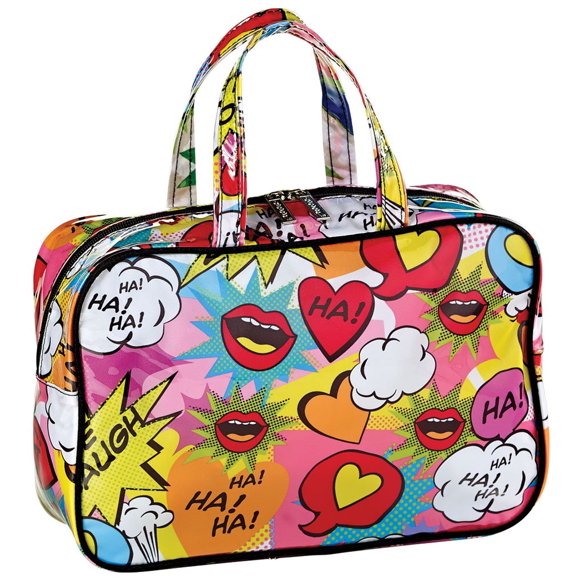 iscream 'Love 2 Laugh' Sac Cosmétique à Double Poignée Zippée 12.25 Pouces" x 8.25 Pouces"