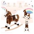 thumbnail image 4 of Qaba Cheval à Bascule pour Bébé, Animal en Peluche à Bascule pour Enfants, Jouet à Chevaucher pour Enfant avec Son Réaliste, Poignée de Préhension, Brun, 4 of 9