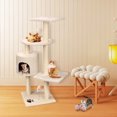 thumbnail image 4 of 5 Layer Cat Trees with Sisal-Covered Scratching Posts, 44 Inch Activity Cat Tower Furniture Kitty Play House with 3 perches, 1 condo, 2 toys, 4 of 8