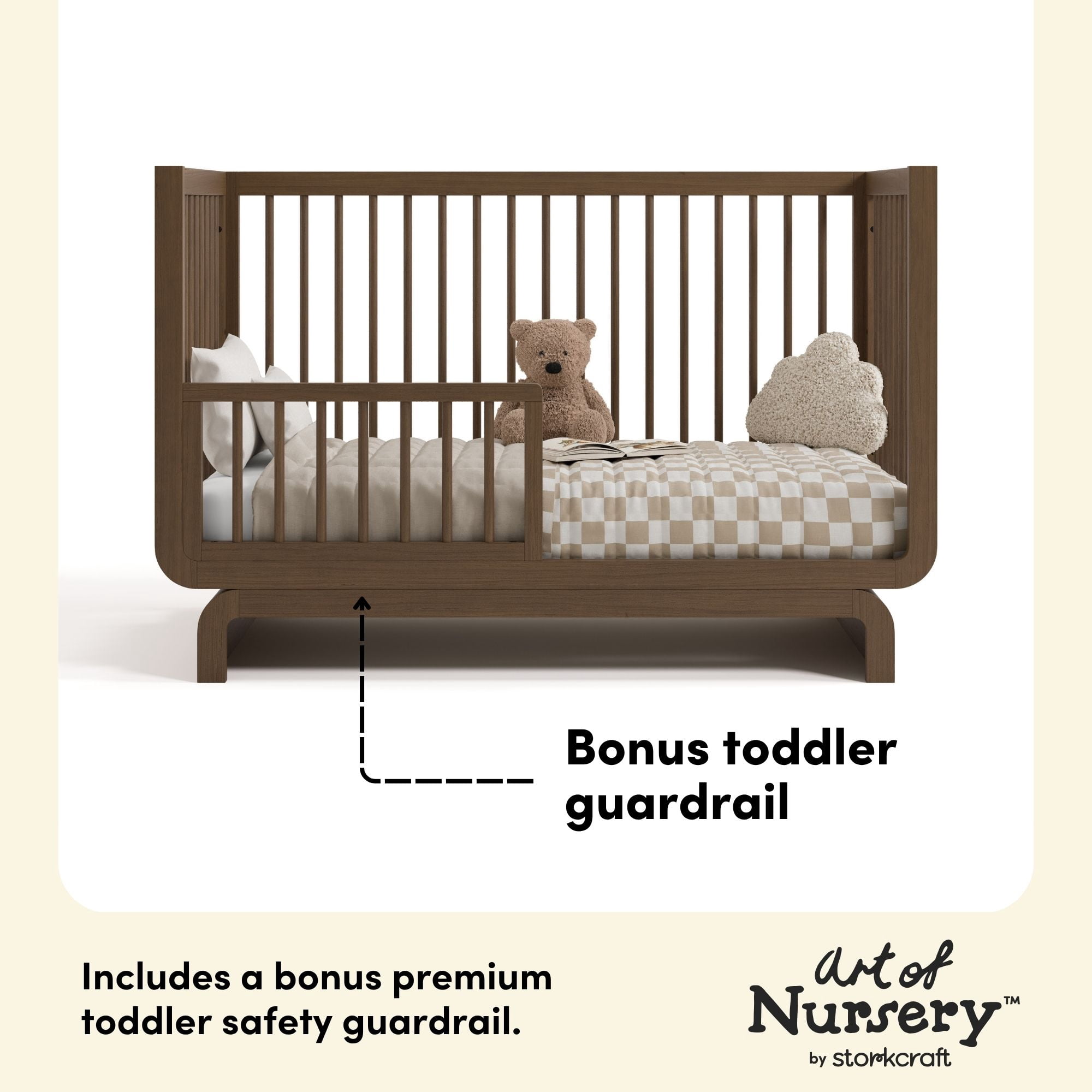 Storkcraft Santorini 5-in-1 Convertible Crib, Hazelnut