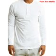 thumbnail image 1 of SLM Mens Cotton Thermal Tops Waffle Knit or Plain Henley Shirts -2XL-Basic White, 1 of 2