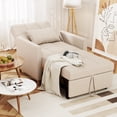 thumbnail image 1 of AECOJOY Fauteuil-Lit Convertible 3-en-1 de 31,5 Pouces et Canapé-Lit Futon avec Dossier Réglable et 2 Oreillers - Beige, 1 of 8