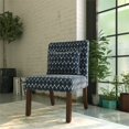 thumbnail image 2 of HomePop Transitional Fabric Parker Accent Chair with Pillow in Textured Blue, 2 of 12