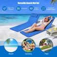 thumbnail image 4 of Costway 3-Piece Beach Lounge Chair Mat Set 2 Adjustable Lounge Chairs with Table Blue, 4 of 10
