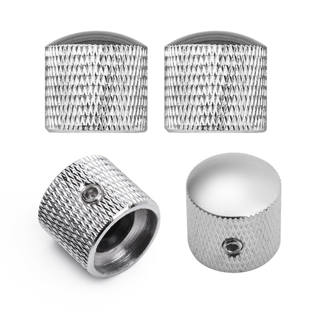 Yeacher 4pcs Metal Tone Control Knob Dome Knob Set with Inner Hexagon Spanner for Electric Guitar Bass