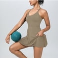 thumbnail image 2 of RXMEKW Robe Simulée Sans Manches Deux Pièces pour Femmes, Robe de Tennis et de Yoga Anti-Scandale à Col Rond, Robe Athlétique Décontractée Unie pour la Course et le Gym, 2 of 6