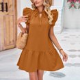 thumbnail image 2 of XZNGL Robe d'Été pour Femmes Aguichant Mode Femmes Été Col Rond Robe Poupée Couleur Unie Robe Plissée Sans Manches Hauts Aguichant pour Femmes Été Aguichant Robe d'Été pour Femmes Hauts d'Été pour Femmes Aguichant, 2 of 5
